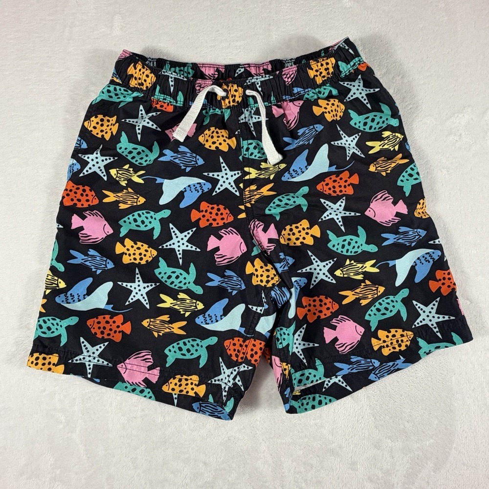 Hanna Andersson Swim Trunks Boy's Sz 12 Black Ocean Friends - Picture 1 of 6